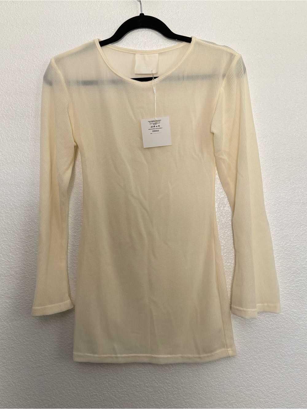NWT Divino Seas Sheer Long Sleeve Swim Coverup Mini Dress Small